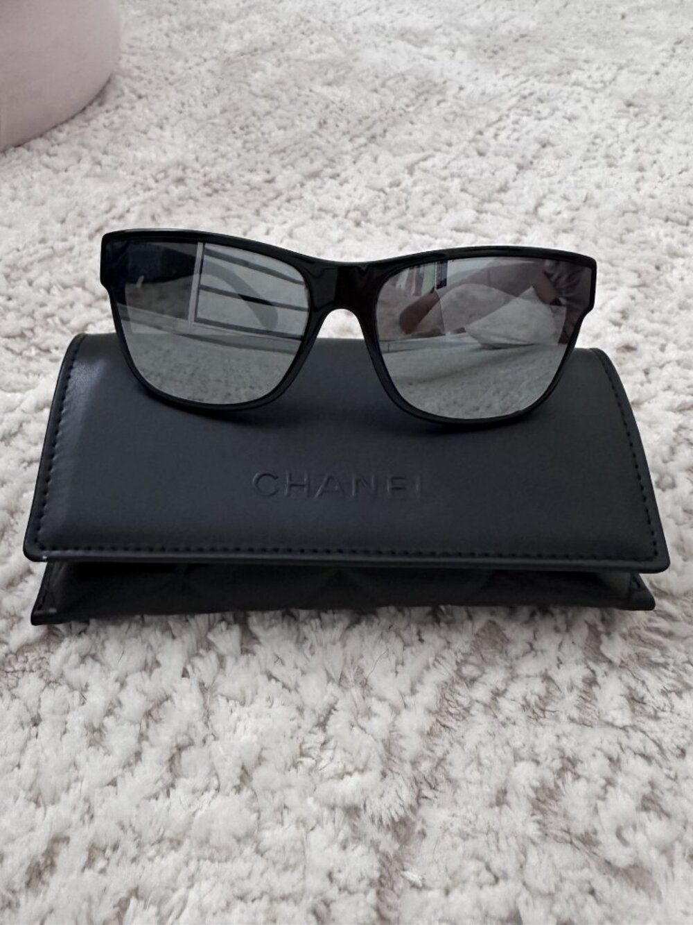 Chanel mirrored square sunglasses
